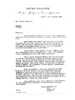 Reprodukcja listu firmy „Patek-Philippe”
